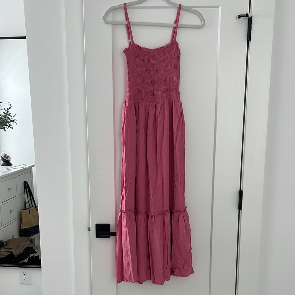 Pink Lily - Pink Maxi Dress with Spaghetti Straps
